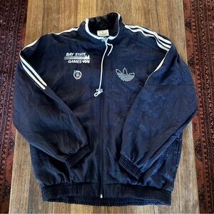 Vtg Adidas bay state games Navy Blue Track Jacket Celtics Medium